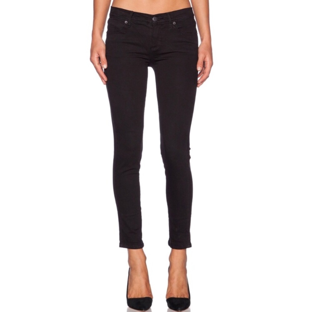 Free People Cropped Black Skinny Jeans